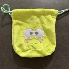 サンリオ はぴだんぶい ふわふわ フェイス 巾着　けろけろけろっぴ