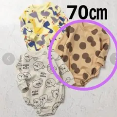 BREEZE 【Bpop】 総柄ボディオール　ドット　ロンパース　70㎝