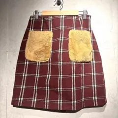 Honeys チェックスカート　赤