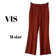 VIS きれいめテーパードパンツ ウエストゴム Mサイズ 赤みブラウン