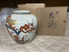 花鳥模様 陶器花瓶 8号花瓶 花鳥（台付）