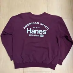 80s〜90s Hanes 日本製 バーガンディ トレーナー Lサイズ