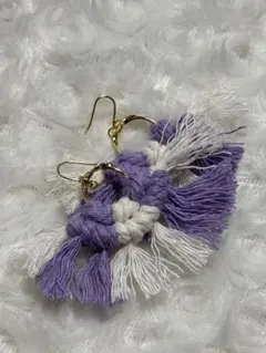 ハンドメイド　マクラメ　ピアス