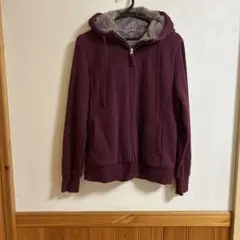 UNIQLO レディース　フリース内張り バーガンディ パーカー