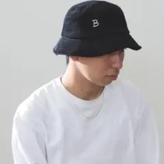 BEAMS HEARTコーデュロイ バケットハット ブラック