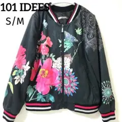 101 IDEES 花柄ボンバージャケット 総柄 S/Mジャンバー