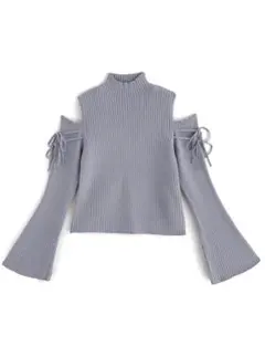 GRL ショルダーオープンリボンリブニットトップス[cu473]