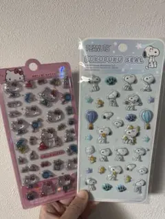 ハローキティ 韓国サンリオボンボンドロップシール ぷくぷくスヌーピー