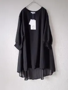 新品　SEASON REASON 五分袖ブラウス LL　シフォン　チュニックのサムネイル
