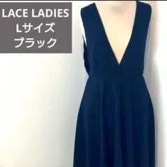 1月22日まで!LACE LADIES ジャンパースカート Lサイズ 黒 フレア