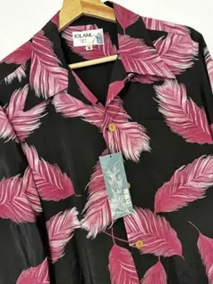 ☆セール☆ IOLANI　イオラニ　長袖アロハ　M　新品未使用　フェザー柄のサムネイル