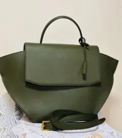 ［美品］CHARLES & KEITH オリーブグリーン ハンドバッグショルダー