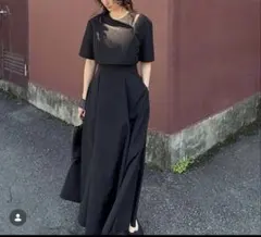 CLANE SLASH SHOULDER ONEPIECE サイズ0 黒のサムネイル