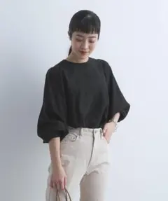 green label relaxingウエッジスリーブプルオーバー ブラウス