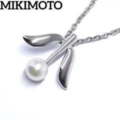 美品✨MIKIMOTO ミキモト アコヤパール ネックレス リボン シルバー