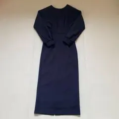 ネイビー 長袖 ロングワンピース