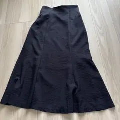 ネイビーフレアスカート ゴムシャーリング