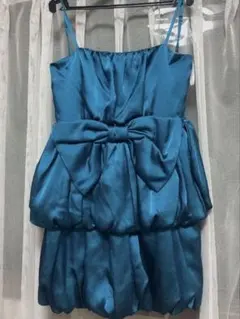 MAITRESSE 青いリボン付きティアードドレス パーティードレス