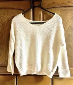 【色味は最後の画像を見てね】ホワイト ニット レディース Sサイズ