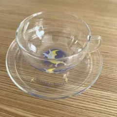 DISNEY 【美品】ティンカーベル　ティーカップ&ソーサー　1客　耐熱ガラス製