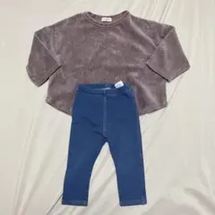 opening & 韓国子供服 ベロア調トップス 無印 パンツ ワイドシルエット