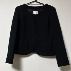 《オケージョン》ノーカラーツイードジャケット【KUMIKYOKU】　クミキョク