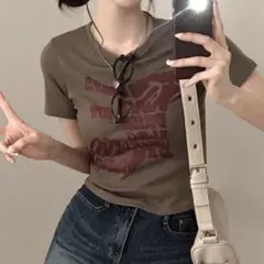 sona ソニョナラ STS65919 レタリングクロップ 半袖 Tシャツ
