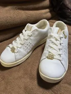 新品◆EckoRedWhiteSneakerレザースニーカー 24〜25cm