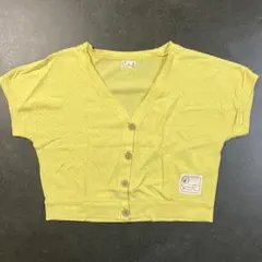 子供用 Vネック カーディガン イエロー 120cm