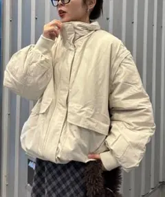 【軽くて暖かい/マルチウェイ】BIGポケットスタンドワークアウター オフホワイト