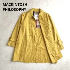 美品 マッキントッシュフィロソフィーステンカラーコート36イエローチェック 春のサムネイル