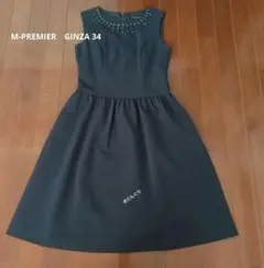 ※3/13まで※M-PREMIER ビジュー付きノースリーブワンピース 34