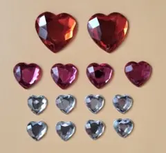 アクリルハートパーツ 14個セット ハンドメイド資材