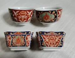 有田焼　南風窯　金彩　古伊万里　小鉢　湯飲み　4点　色絵　赤絵　金彩　和食器