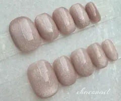 マグネットネイル　ピンクベージュ　ネイルチップ　ベリーショート