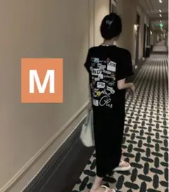 【新品！未使用！】ロングTシャツ　ブラック　Mサイズ　シャツワンピ　オーバー