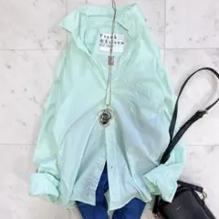 美品♪フランク&アイリーン　バリー　グリーン　ギンガムチェック　長袖シャツ