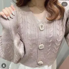 evelyn ビジューケーブルカーディガンのサムネイル