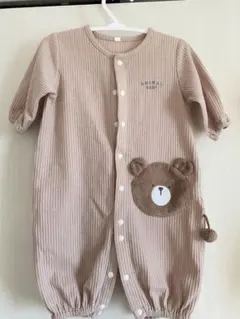 ベージュ クマデザイン ツーウェイ・ドレスオール