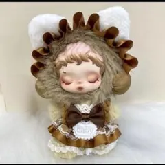 スカルパンダ　茶色　猫耳　メイド服　2点セット　着せ替え　ぬい服