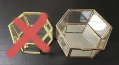 六角形 ガラスケース リングピロー ハンドメイド資材 小物入れ