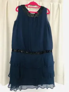 フォーマル シフォンワンピース  大きいサイズ 後ろリボン 結婚式 パーティーに