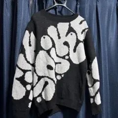 アブストラクトパターン ニットセーター