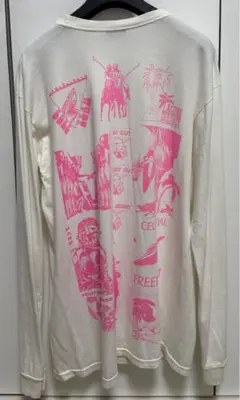 Stussy 長袖シャツロンT M ホワイト ピンク