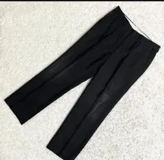 日本製❗️ウール混【レナウン】黒ストライプスラックスメンズW84股下77