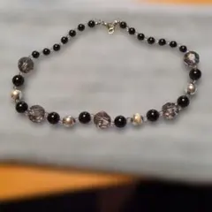 カジュアル ネックレス 黒 クリスタル ビーズ（値下げしました！）