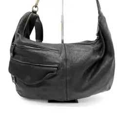【美品】ROW ショルダーバッグ レザー　ブラック