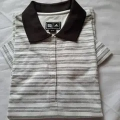 adidas ストライプ ポロシャツ Mサイズ