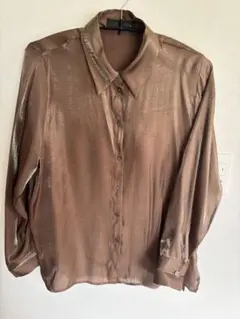 ZARA 長袖シャツ ブラウン