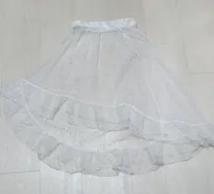 重ね着　ドットレーススカート